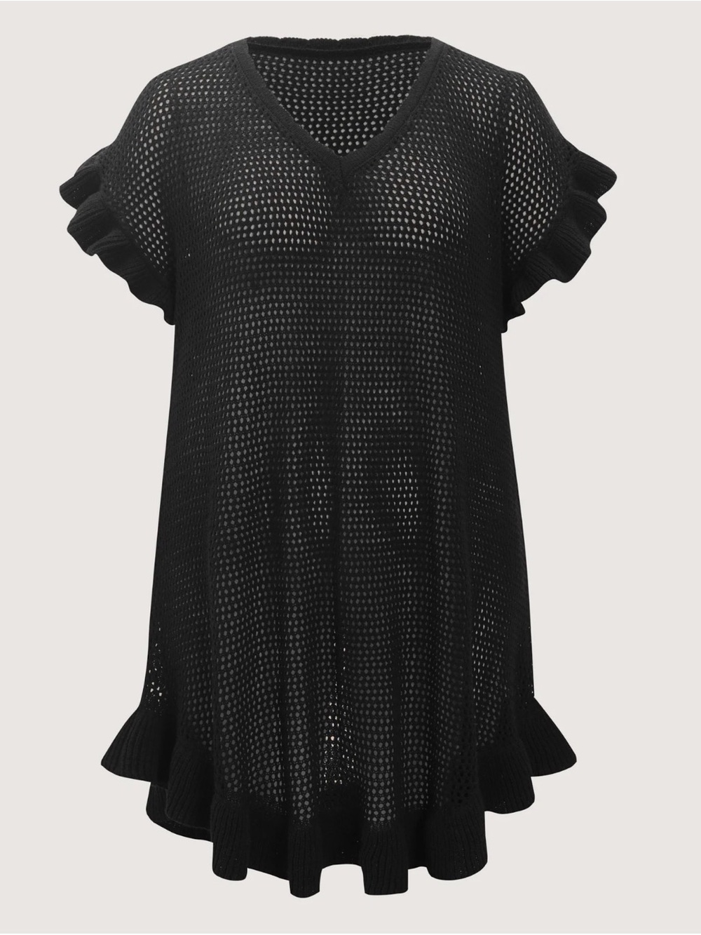 Bloomchic Cut-Out Ruffled Sleeve Swim Cover-Up Sz 18/20